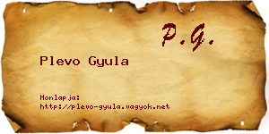 Plevo Gyula névjegykártya