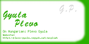 gyula plevo business card